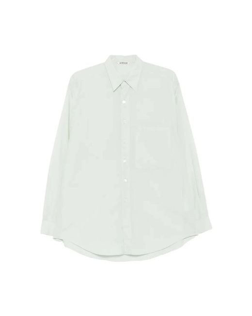 Auralee Super Fijne Katoenen Lawn Blouse in het White voor heren