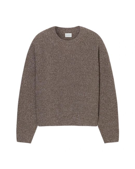 Closed Crew Neck Long Sleeve in het Brown