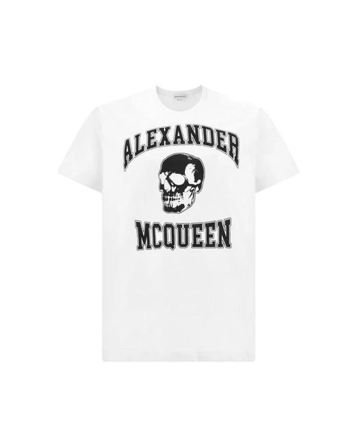 Alexander McQueen T-shirt mit totenkopf-print in White für Herren