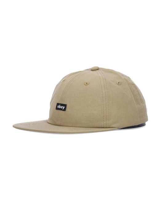 Obey Bronze 6 Panel Strapback Flache Schirmmütze in Natural für Herren