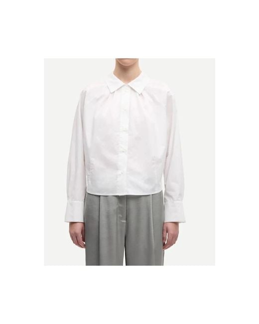 Samsøe & Samsøe Overhemden ,Wit ,Katoen Saatrani Shirt in het White