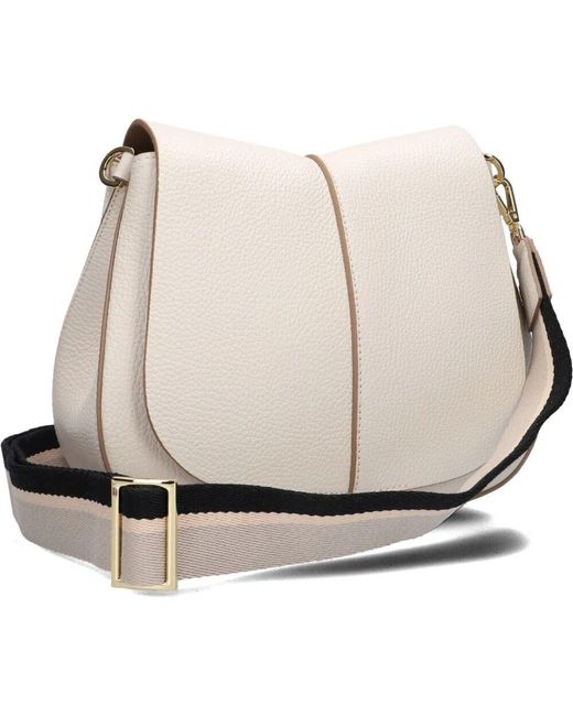 Gianni Chiarini Natural Weiße Leder-Schultertasche Helena Round