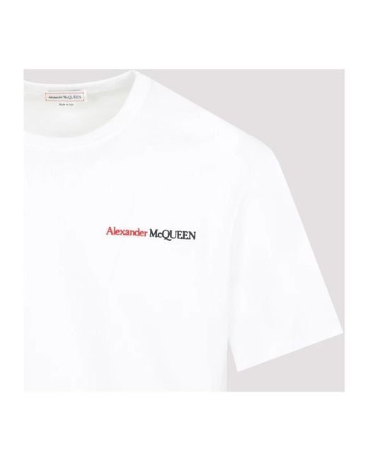 Alexander McQueen Weiße baumwoll-t-shirt ss24 in White für Herren