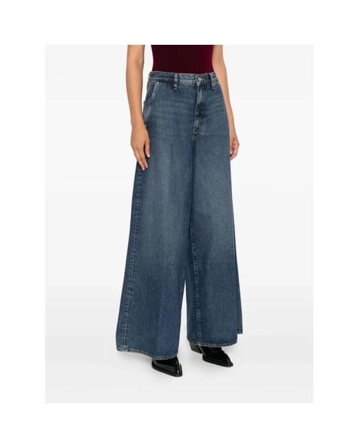 FRAME Blue Wide Jeans