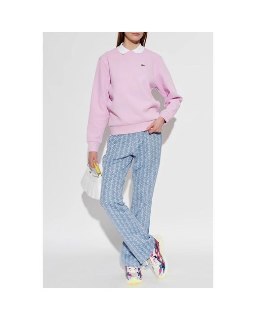 Lacoste Blue Flared Monogram Sweatpants