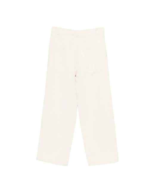 Barena White Wide Trousers