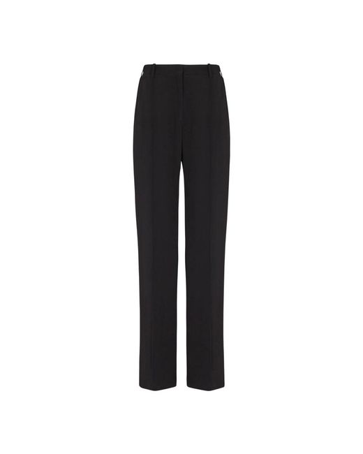 Balmain Broeken ,Zwart ,Leer Crepe Pantalon Met Rechte Pijpen En Taillezitting in het Black