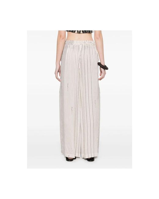 Wide Trousers Twinset de color White