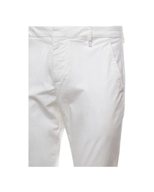 Dondup Weiße slim chino hose mit taschen in White für Herren
