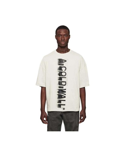 Gaussian logo t-shirt oversized fit di A_COLD_WALL* in White da Uomo