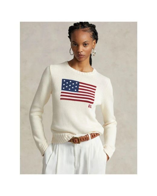 Round-Neck Knitwear di Polo Ralph Lauren in White