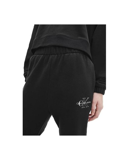 Calvin Klein Broeken ,Zwart ,Katoen Sportieve Joggingbroek in het Black