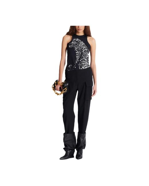 Balmain Tops ,Zwart ,Luipaardprint Tanktop in het Black