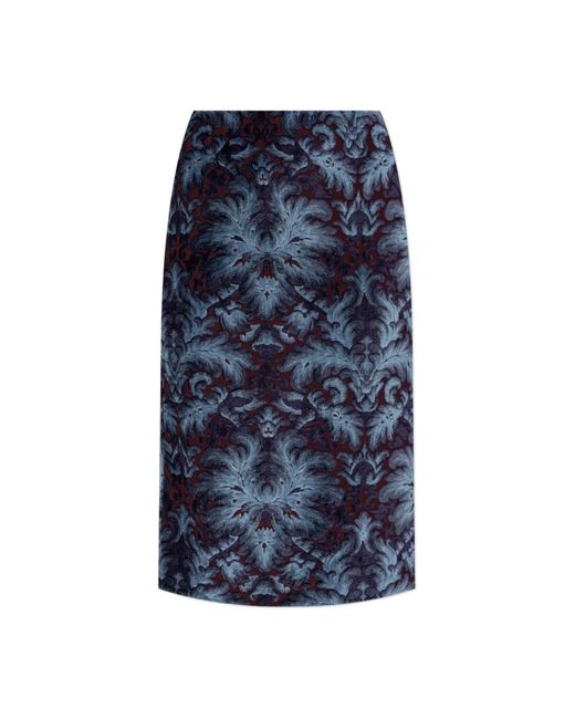 Etro Rokken ,Blauw ,Rok Met Een Fluwelen Afwerking in het Blue