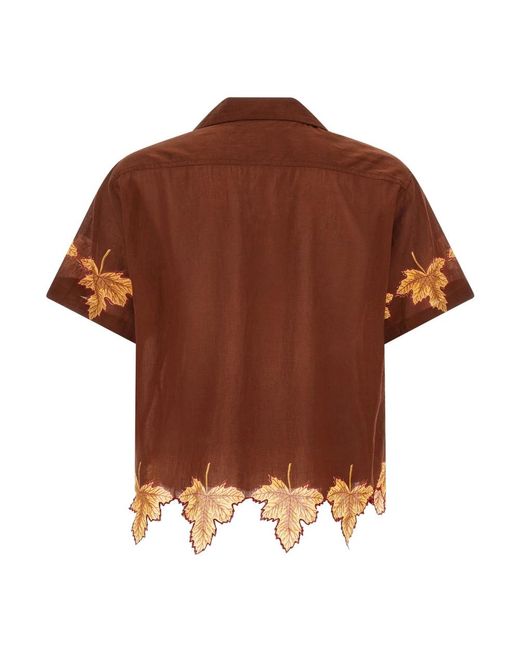 Bode Short Sleeve Shirts in het Brown voor heren