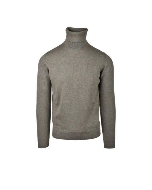 Alpha Studio Gray Turtlenecks for men