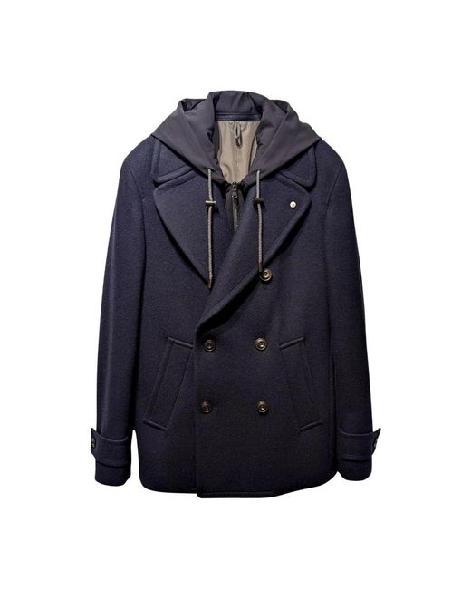 L.b.m. 1911 Blue Double-Breasted Coats for men
