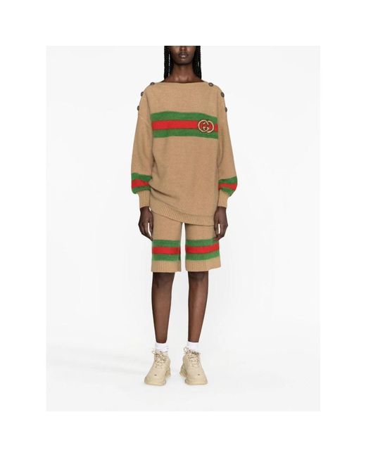 Gucci Green Interlocking g patch strickpullover