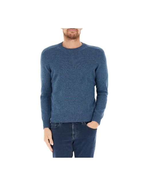 Gran Sasso Blue Round-Neck Knitwear for men