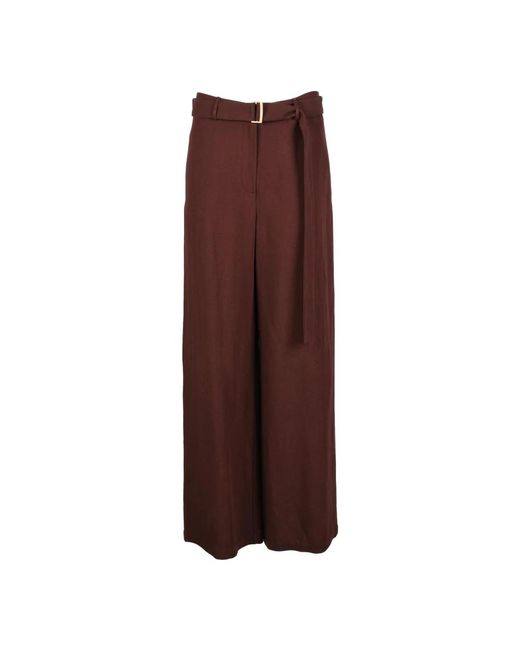 Pantaloni in viscosa e lino di Alysi in Brown