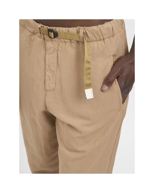 White Sand Natural Straight Trousers for men