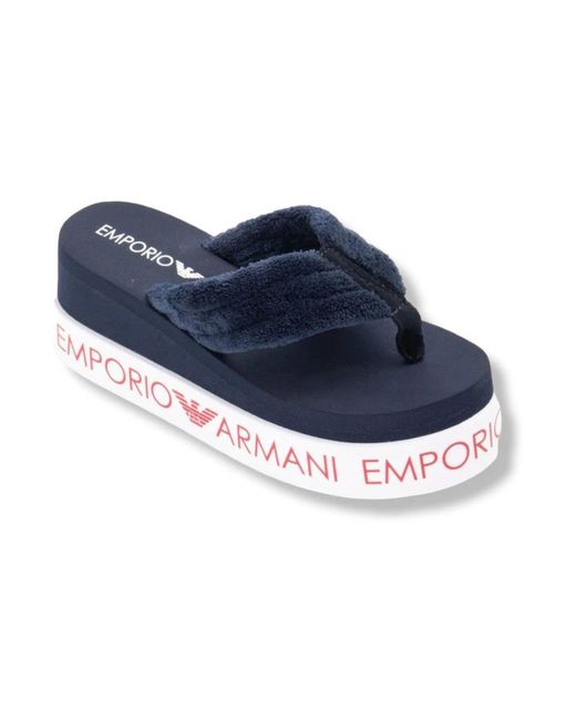 Emporio Armani Blue Flip Flops