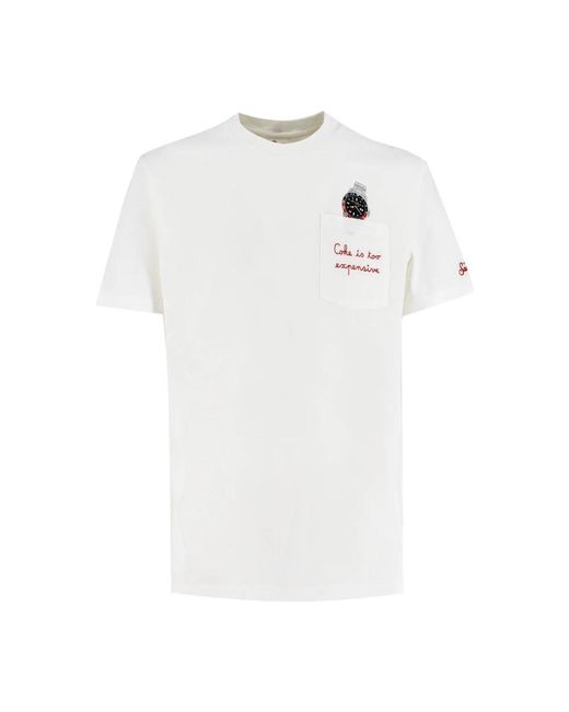 Mc2 Saint Barth Baumwoll t-shirt mit frontdruck in White für Herren