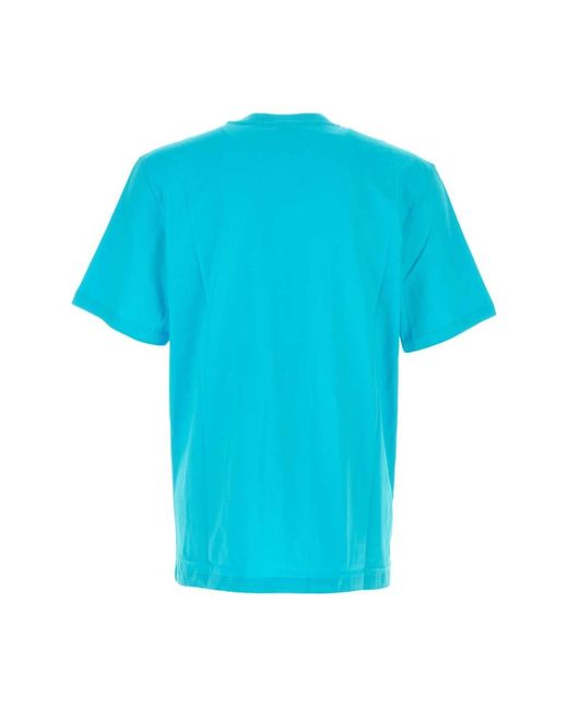 MSGM Tops ,Blauw ,Katoen Lichtblauw Katoenen T-Shirt in het Blue voor heren