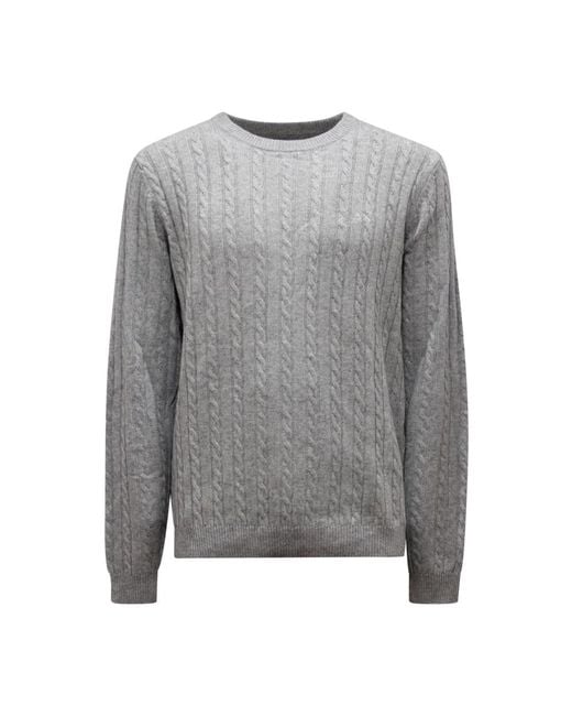 Sun 68 Gray Round-Neck Knitwear for men