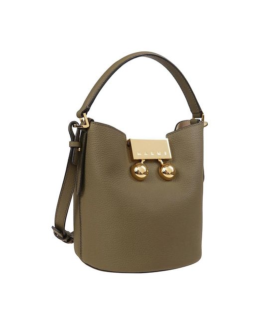 Marni Green Rechteckige Lederschultertasche