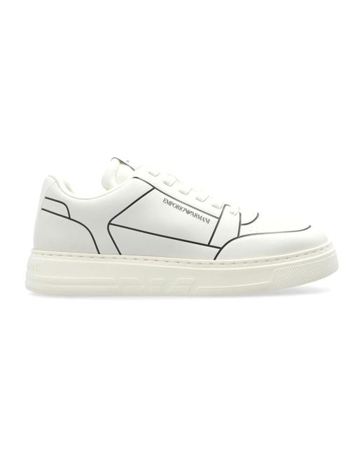 Emporio Armani Sportschoenen Met Logo in het White