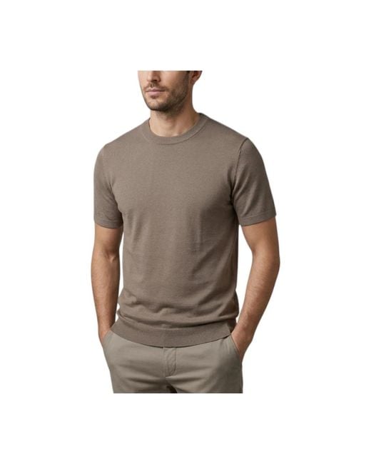 Kangra Brown Round-Neck Knitwear for men