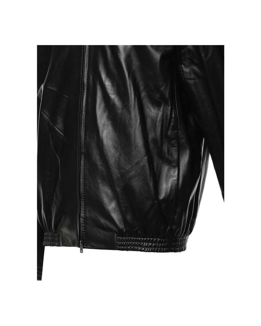 Acne Black Leather Jackets for men