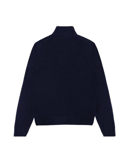 Colmar Hoodies & Sweatvesten ,Blauw ,Wol Blauwe Sweater Met Rits En Hoge Kraag in het Blue voor heren