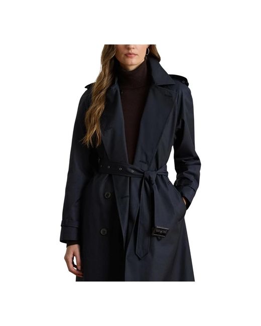 Ralph Lauren Blue Gefütterter Zweireihiger Mantel
