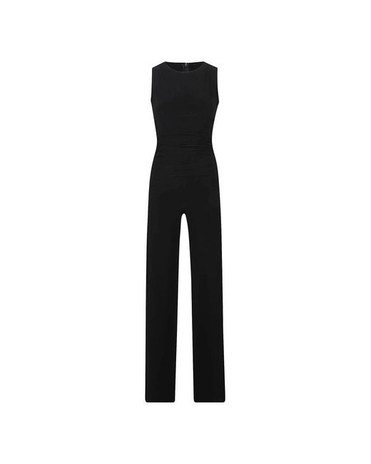 Norma Kamali Black Ärmelloser jumpsuit mit geraffter taille