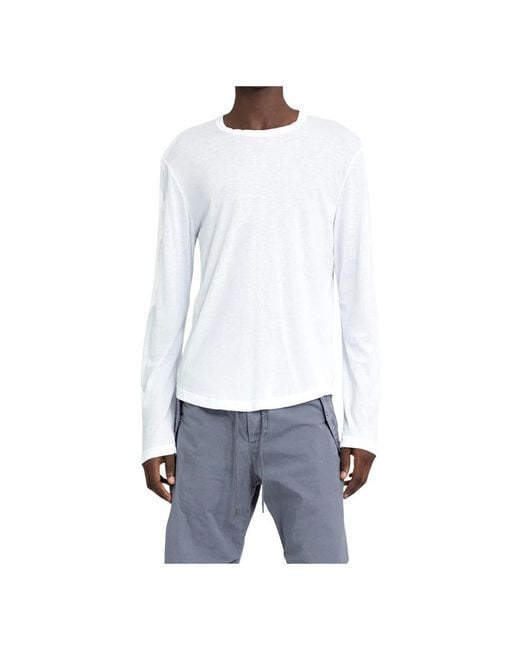 James Perse White Long Sleeve T-Shirts for men