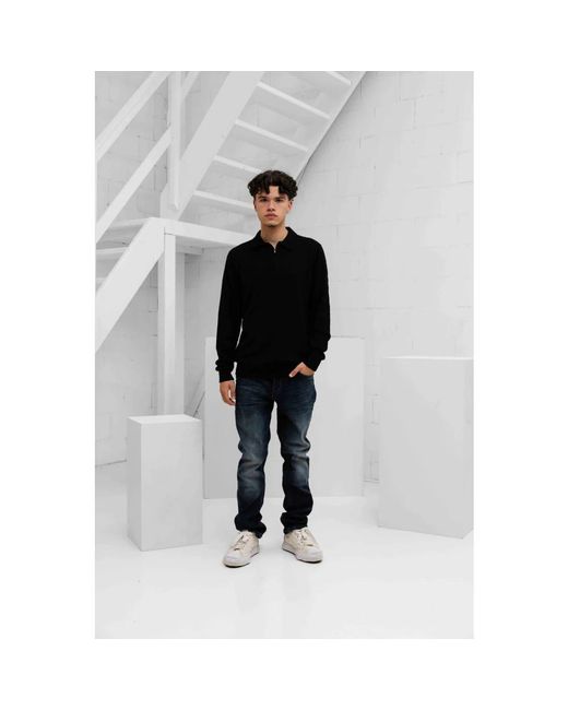 Pure Path Black Round-Neck Knitwear for men