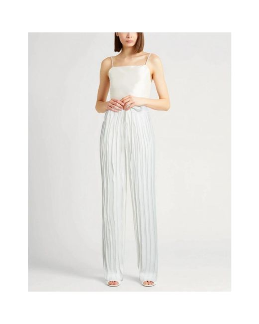 Alysi White Wide Trousers
