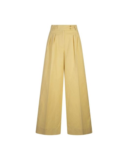 Aspesi Yellow Wide Trousers