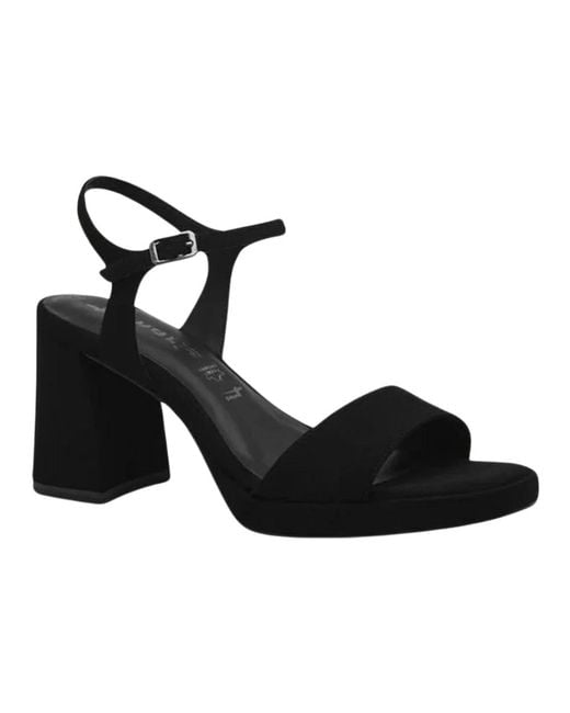 Tamaris Black High Heel Sandals