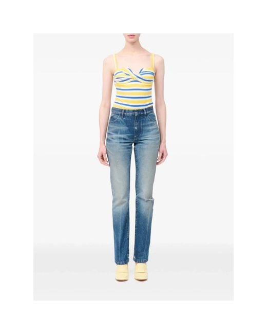 MM6 by Maison Margiela Blue Straight Fit Jeans
