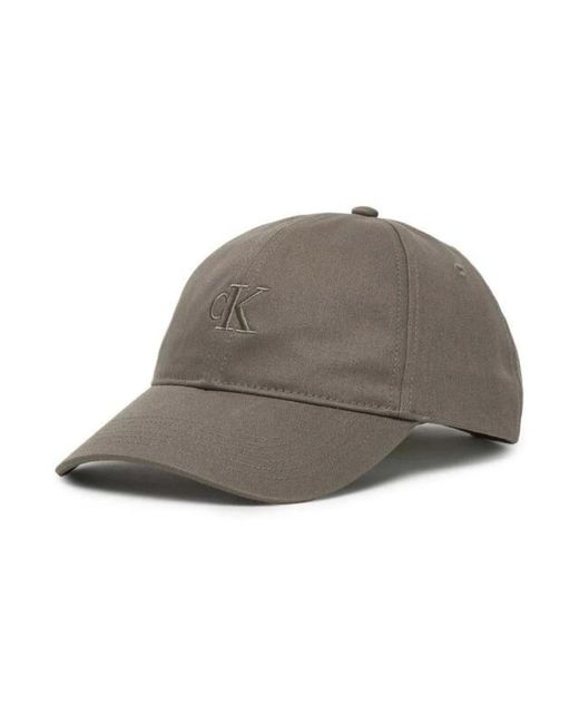 Calvin Klein Compact Monogram Baseball Cap in Gray für Herren