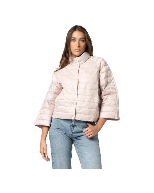 Kocca Jassen ,Roze ,Short All Occasion Quilted Jacket in het Natural