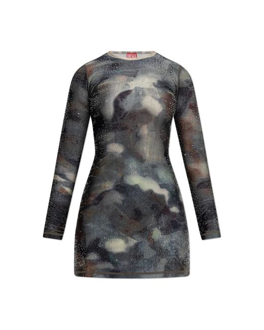 DIESEL Kleedjes ,Grijs ,D-Uplo Dress in het Black