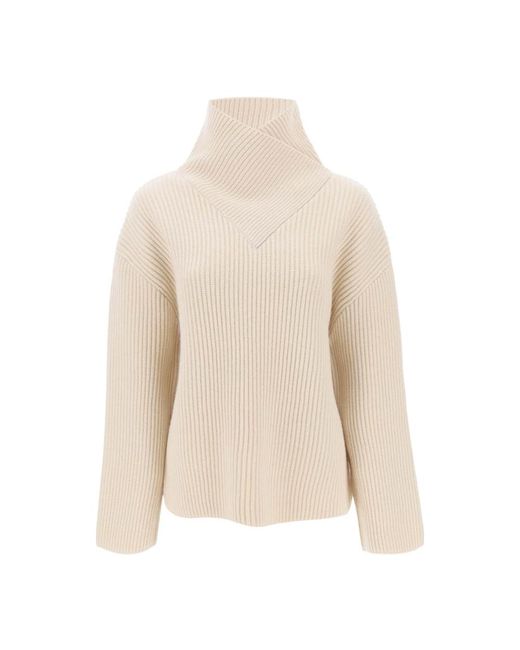 Toteme sweater with wrapped funnel neck di Totême  in Natural