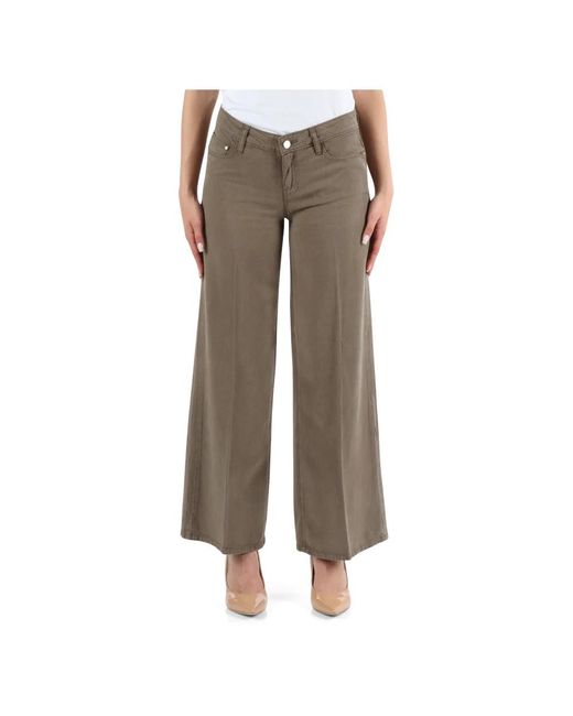 Pantalones anchos de lyocell con cinco bolsillos Guess de color Gray