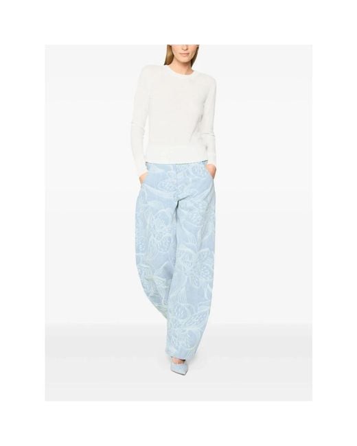 Genny Round-Neck Knitwear in het White