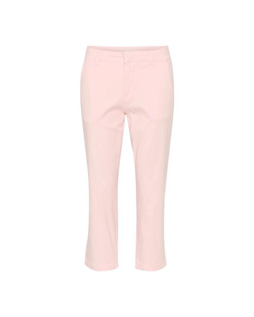 Part Two Pink Cropped straight-leg hose in potpourri