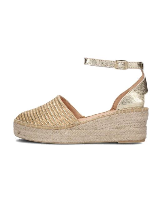 Aiyana Metallic Goldene Espadrilles Mit Knöchelriemen